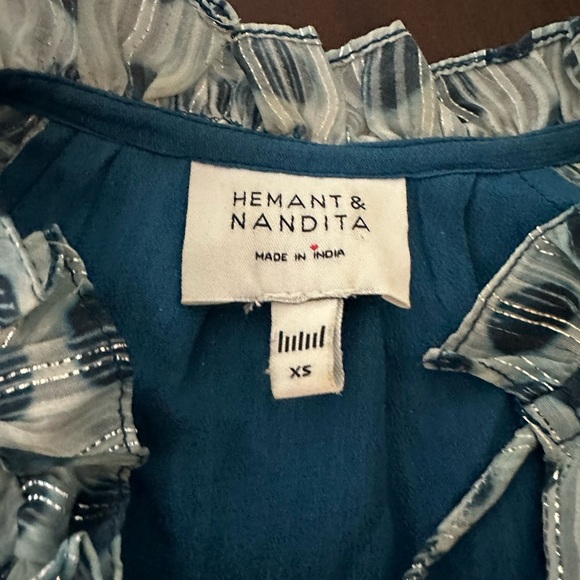 HEMANT AND NANDITA Kaiyo Mini Dress in Blue (7) - Picture 6 of 7